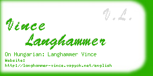 vince langhammer business card
